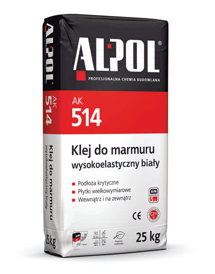 Biały klej do płytek ODKSZTAŁCALNY S1 AK 514